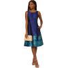 imageAdrianna Papell Womens Border Jacquard DressBlue Teal Multi