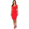 imageAdrianna Papell Womens Crepe Draped Overlay DressRed Crush