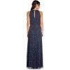 imageAdrianna Papell Womens Halter Art Deco Beaded Blouson DressNavy