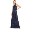 imageAdrianna Papell Womens Halter Art Deco Beaded Blouson DressNavy