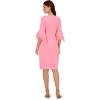 imageAdrianna Papell Womens Knit Crepe Tiered Sleeve DressCherry Blossom