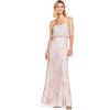 imageAdrianna Papell Womens Long Beaded Blouson GownBlushGoldPink