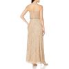 imageAdrianna Papell Womens Long Beaded Blouson GownChampGold