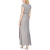 imageAdrianna Papell Womens Long Beaded DressPewterSilver