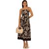 imageAdrianna Papell Womens Printed Midi DressBlackIvory