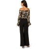 imageAdrianna Papell womens Off Shoulder Lace TopCrepe Pant JumpsuitBlackGold