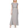 imageAdrianna Papell Womens Long Beaded DressPewterSilver