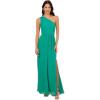 imageAdrianna Papell Womens One Shoulder Chiffon GownBotanic Green