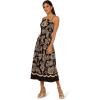 imageAdrianna Papell Womens Printed Midi DressBlackIvory
