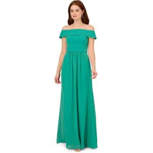 imageAdrianna Papell Womens Crepe Chiffon GownBotanic Green