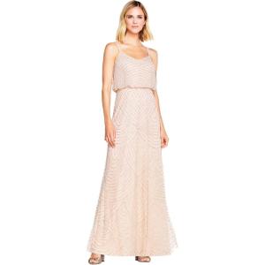 imageAdrianna Papell Womens Long Beaded Blouson GownBlush