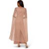 imageAdrianna Papell Womens Beaded Cape Long DressRose Gold