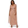 imageAdrianna Papell Womens Beaded Cape Long DressRose Gold