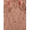 imageAdrianna Papell Womens Beaded Cape Long DressRose Gold