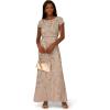 imageAdrianna Papell Womens Blouson Beaded Long DressMarble