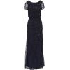 imageAdrianna Papell Womens Blouson Beaded Long DressNavy Black