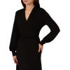 imageAdrianna Papell Womens Long Sleeve Wrap Midi DressBlack