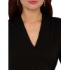 imageAdrianna Papell Womens Long Sleeve Wrap Midi DressBlack