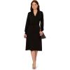 imageAdrianna Papell Womens Long Sleeve Wrap Midi DressBlack
