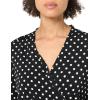 imageAdrianna Papell Womens Long Sleeve Wrap Midi DressBlackIvory Medium Dot