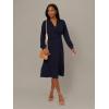 imageAdrianna Papell Womens Long Sleeve Wrap Midi DressBlue Moon