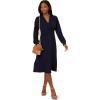 imageAdrianna Papell Womens Long Sleeve Wrap Midi DressBlue Moon