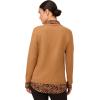 imageAdrianna Papell Womens Printed Woven Collar TwoferCamel W Basic Cheetah