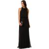 imageAdrianna Papell Womens Beaded Halter Long DressBlackBlack