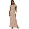 imageAdrianna Papell Womens Blouson Beaded Long DressMarble