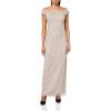 imageAdrianna Papell Womens Off Shoulder Beaded DressMarble