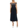 imageAdrianna Papell Womens Off Shoulder Beaded DressNavyRosegold