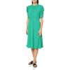 imageAdrianna Papell Womens Ruffle Neck Short Sleeve DressEmerald Scattered Leaf