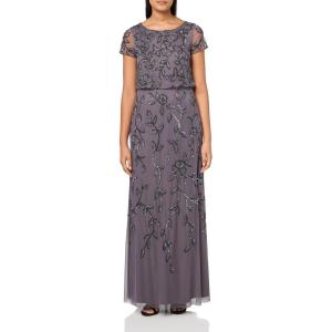 imageAdrianna Papell Womens Blouson Beaded Long DressMoonscape