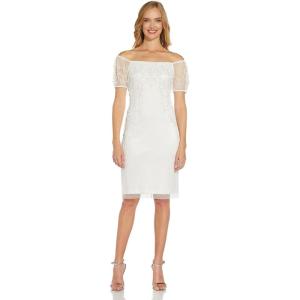 imageAdrianna Papell Womens Off Shoulder Beaded DressIvory