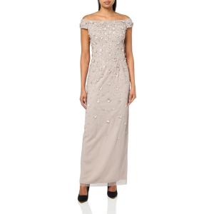 imageAdrianna Papell Womens Off Shoulder Beaded DressMarble