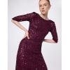imageAdrianna Papell Womens 34 Sleeve Scoop Back Beaded GownCabernet