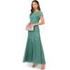 imageAdrianna Papell Womens Bead Long Dress with GodetsGreen Slate