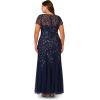 imageAdrianna Papell Womens Bead Long Dress with GodetsLight Navy