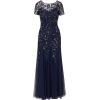 imageAdrianna Papell Womens Bead Long Dress with GodetsLight Navy