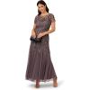 imageAdrianna Papell Womens Bead Long Dress with GodetsMoonscape