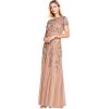imageAdrianna Papell Womens Bead Long Dress with GodetsRose Gold