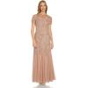 imageAdrianna Papell Womens Bead Long Dress with GodetsRose Gold