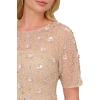 imageAdrianna Papell Womens Beaded Long 3D Floral DressBiscotti