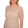 imageAdrianna Papell Womens Beaded Long 3D Floral DressBiscotti
