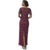 imageAdrianna Papell Womens Beaded Long 3D Floral DressCassis