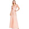imageAdrianna Papell Womens Long Beaded VNeck Dress with Cap Sleeves and WaistbandBlush