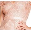 imageAdrianna Papell Womens Long Beaded VNeck Dress with Cap Sleeves and WaistbandBlush