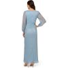 imageAdrianna Papell Womens Metallic Mesh Draped GownBelize Blue