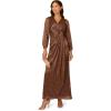 imageAdrianna Papell Womens Metallic Mesh Draped GownCopper