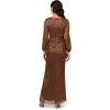 imageAdrianna Papell Womens Metallic Mesh Draped GownCopper